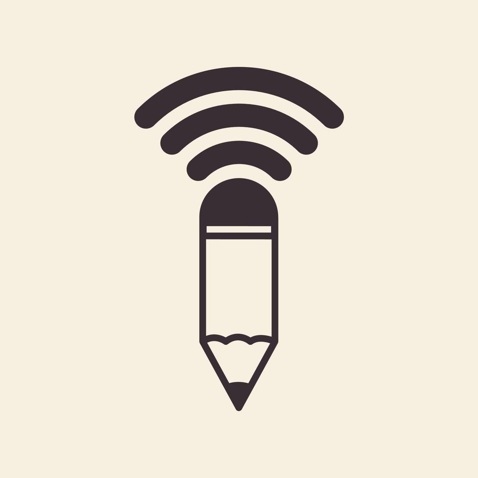 crayon art avec wi-fi internet logo symbole vecteur icône conception graphique illustration