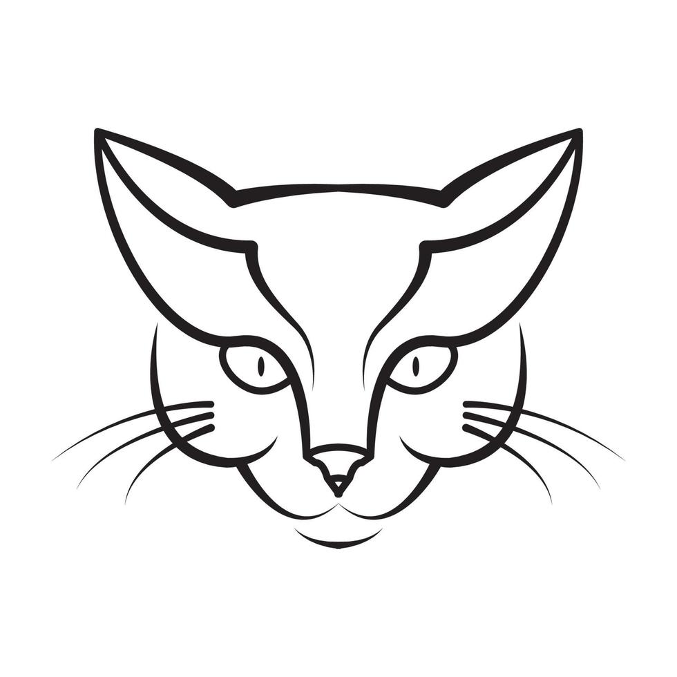 forme moderne visage tête chat forêt logo symbole icône vecteur conception graphique illustration idée créatif