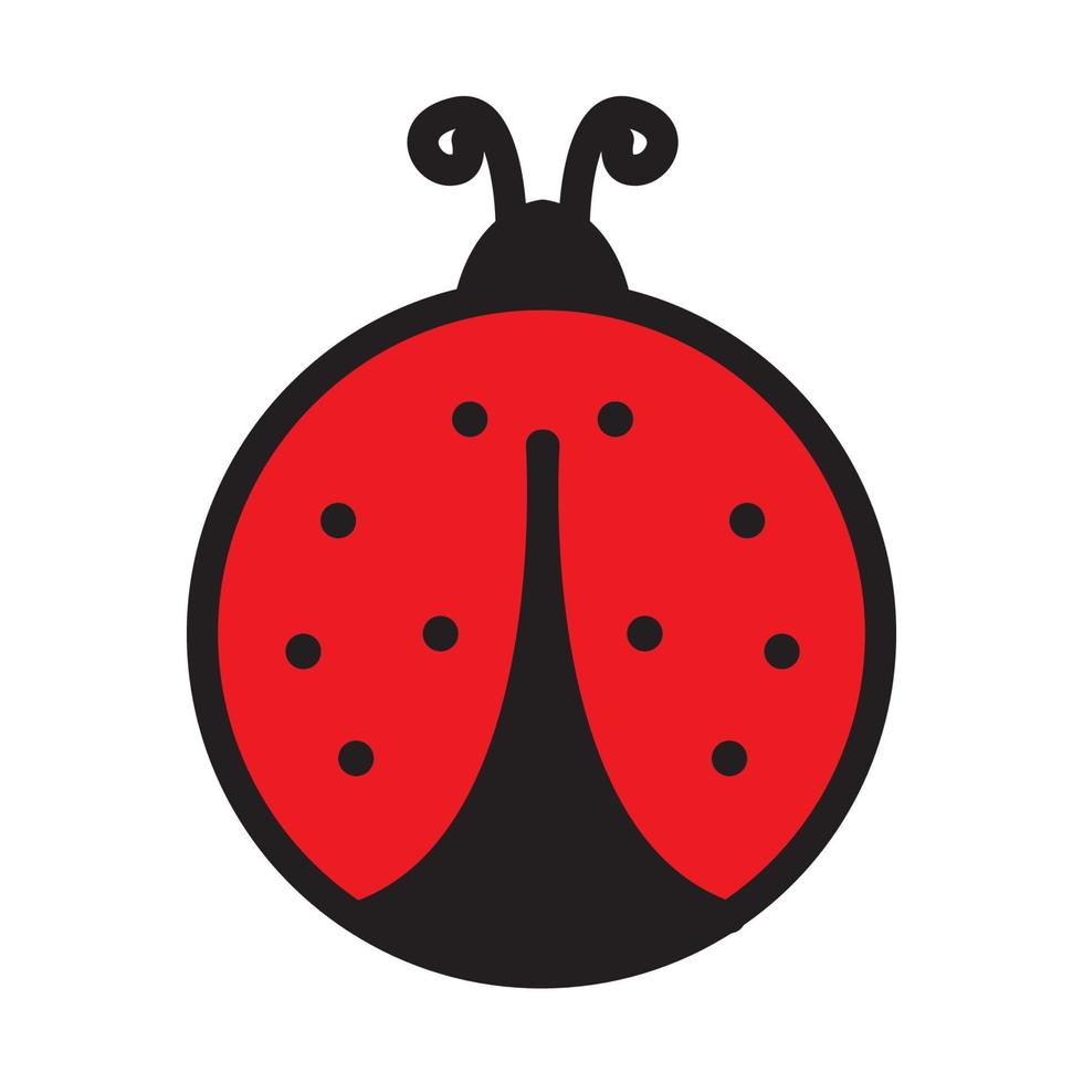 insecte dame bug rouge géométrique logo symbole icône vecteur conception graphique illustration