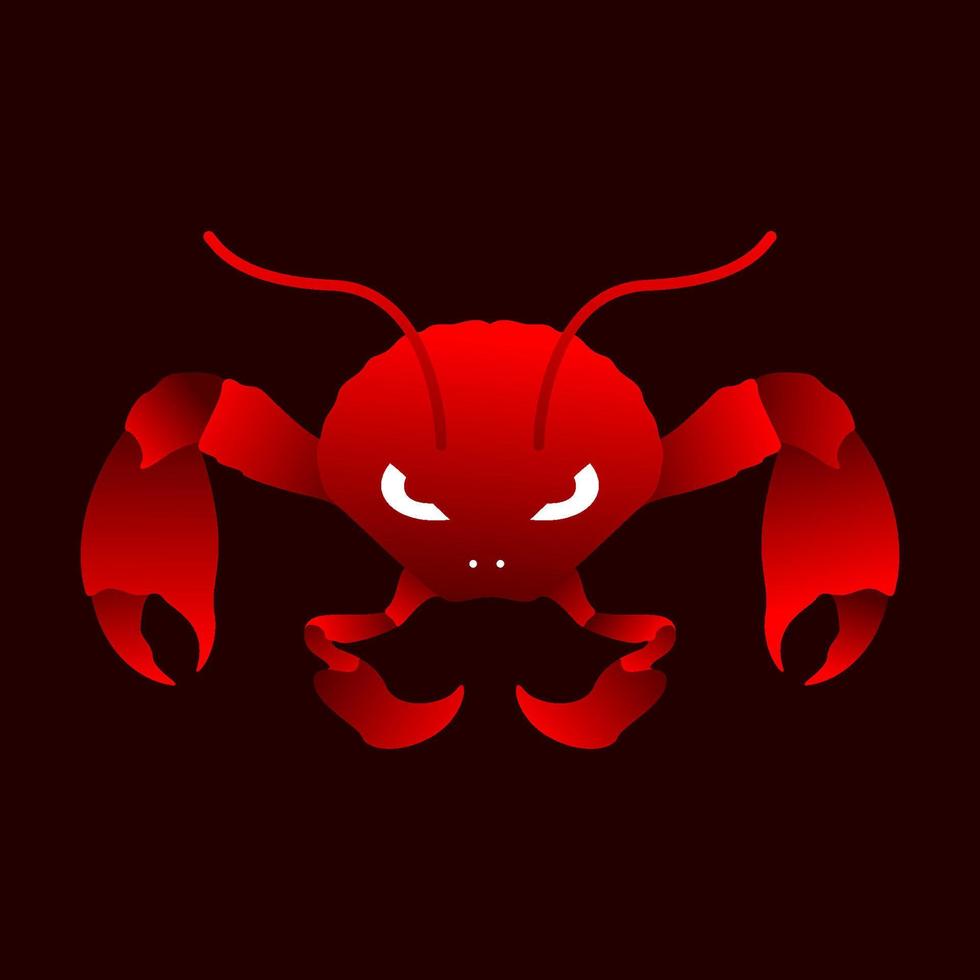 dessin animé abstrait crabes en colère logo design vecteur icône symbole illustration