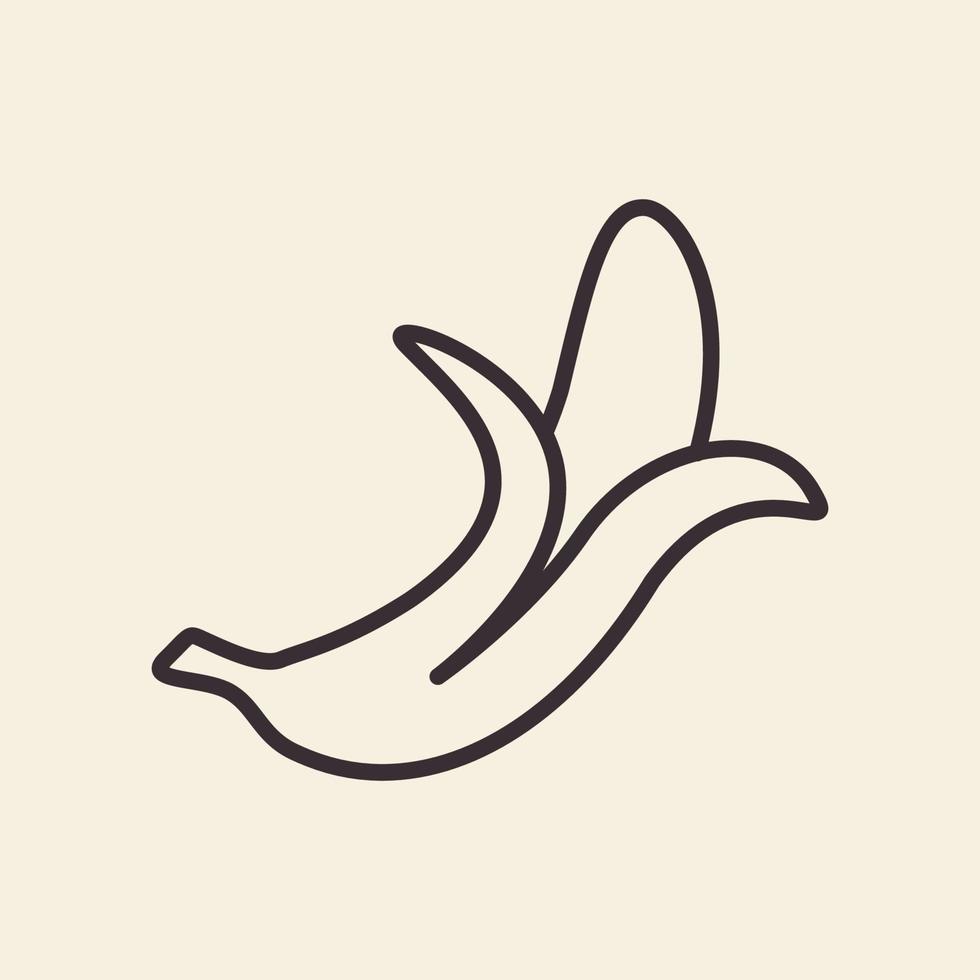 banane fruit simple ouvert lignes logo design vecteur icône symbole illustration