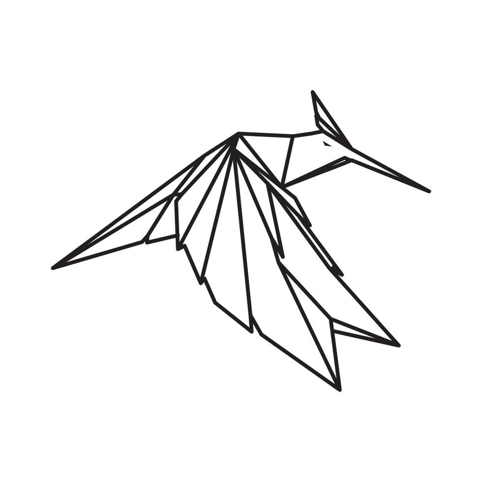 lignes géométriques colibri moderne logo symbole icône vecteur conception graphique illustration