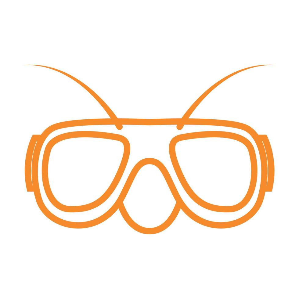 lunettes de plongée ligne unique logo symbole vecteur icône conception graphique illustration