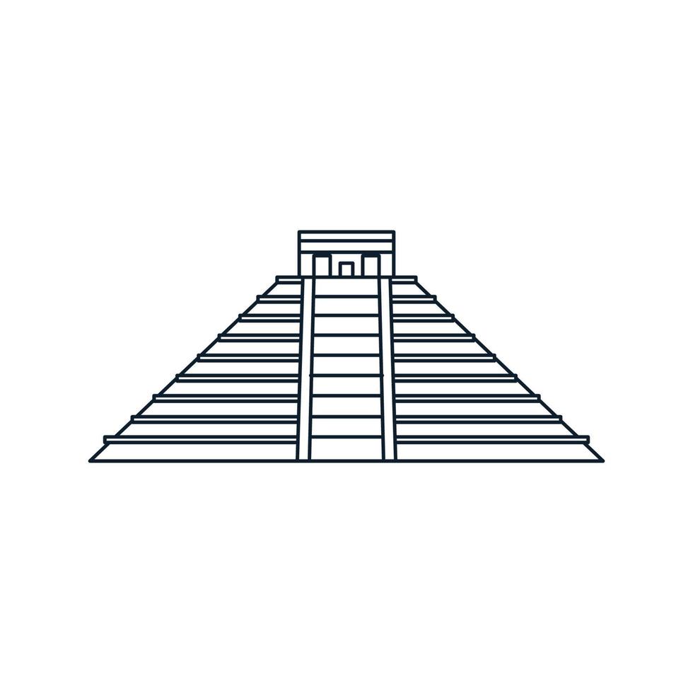 pyramide dessin au trait contour logo minimaliste conception d'illustration vectorielle vecteur