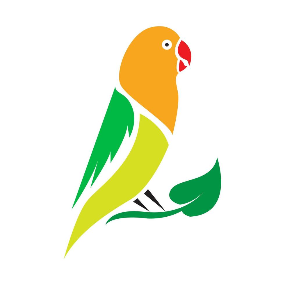 abstrait coloré oiseau inséparable logo symbole icône vecteur conception graphique illustration idée créatif