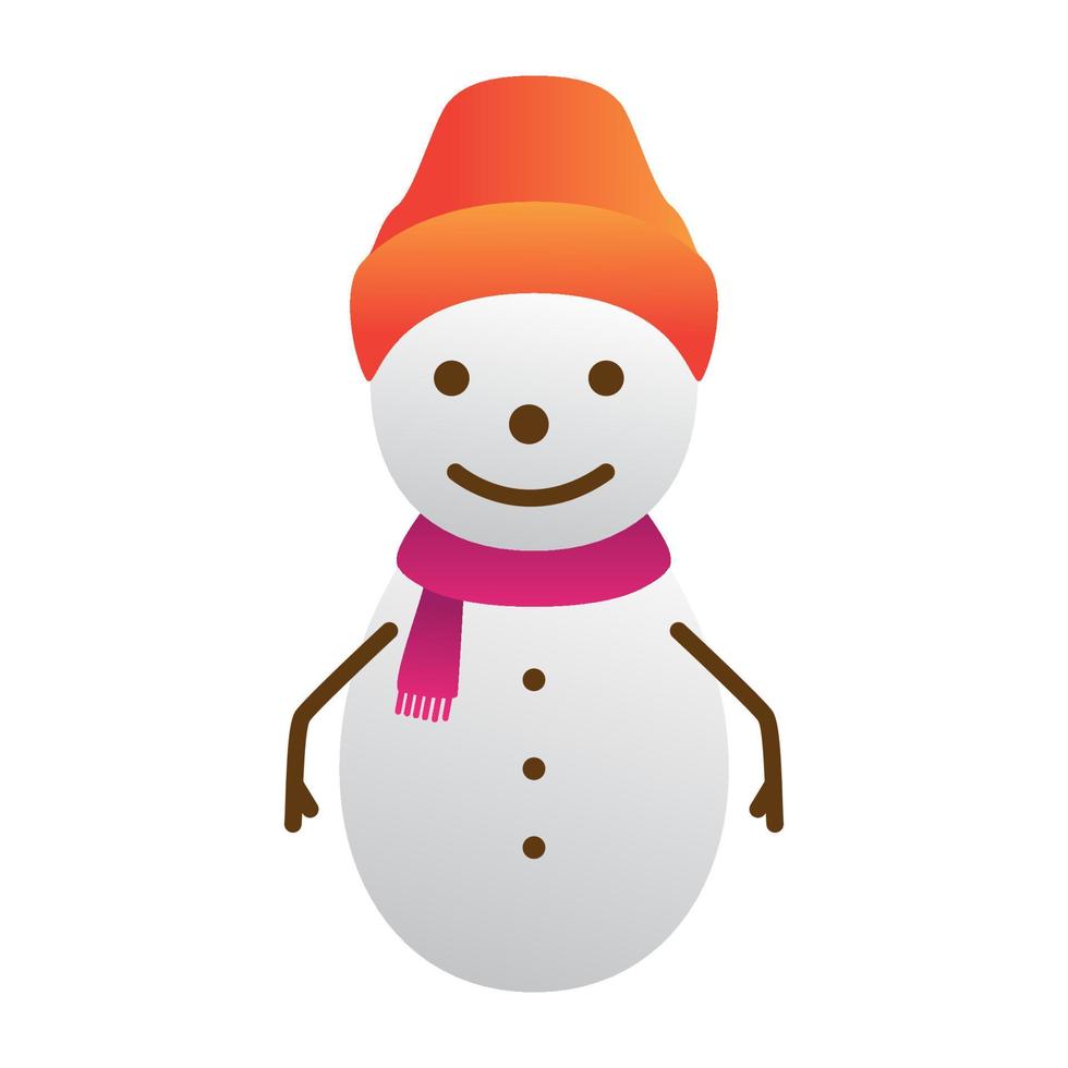 bonhomme de neige abstrait dessin animé chapeau froid logo vecteur symbole icône conception illustration