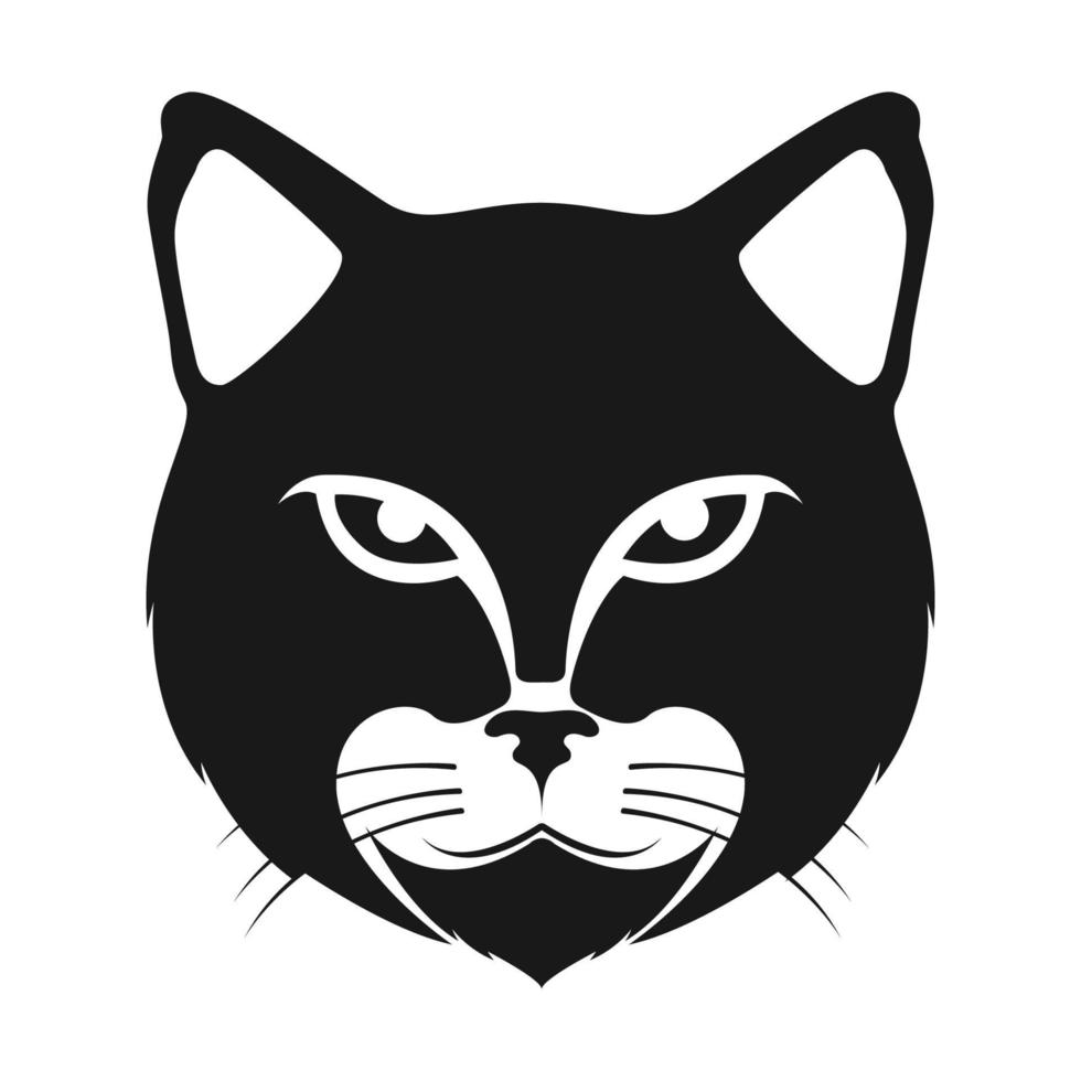 tête chat noir forêt logo vecteur icône symbole illustration graphisme
