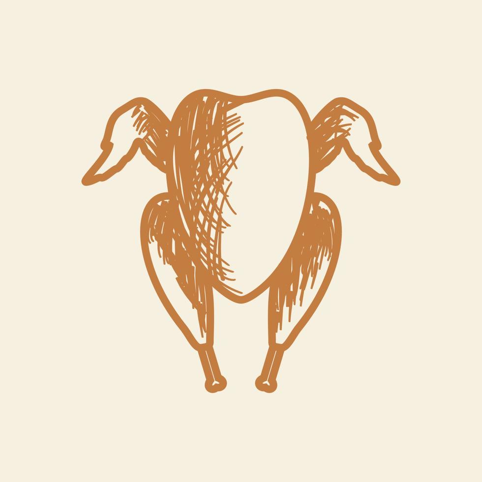 illustration de symbole d'icône vectorielle de conception de logo vintage de poulet grillé vecteur