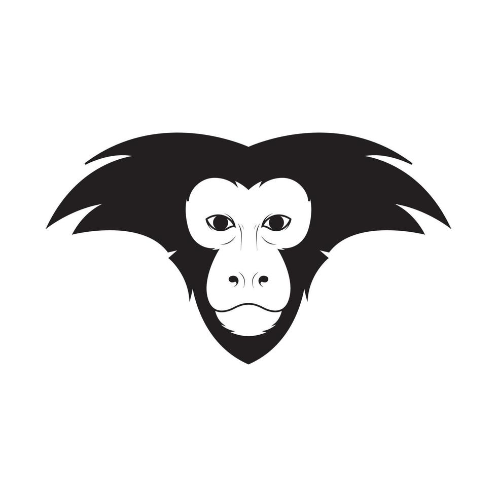 visage noir macaque à queue de lion création de logo vecteur symbole graphique icône signe illustration idée créative