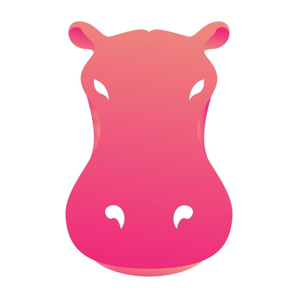 animal abstrait tête hippopotame logo vecteur symbole icône conception graphique illustration