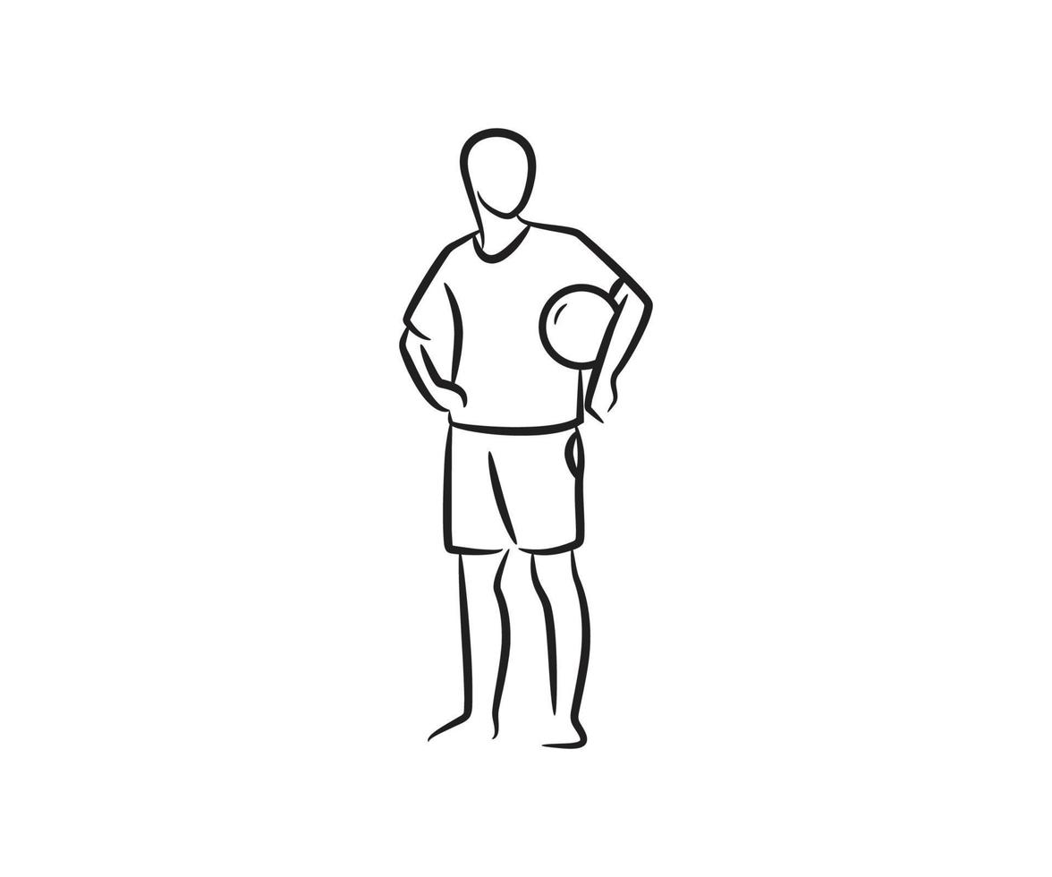 illustration vectorielle de joueur de football dessiné à la main vecteur