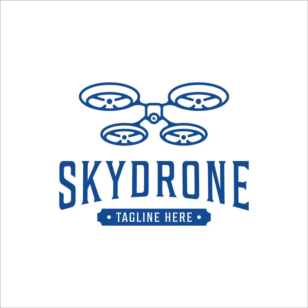 ciel drone logo vintage vector illustration modèle icône graphisme