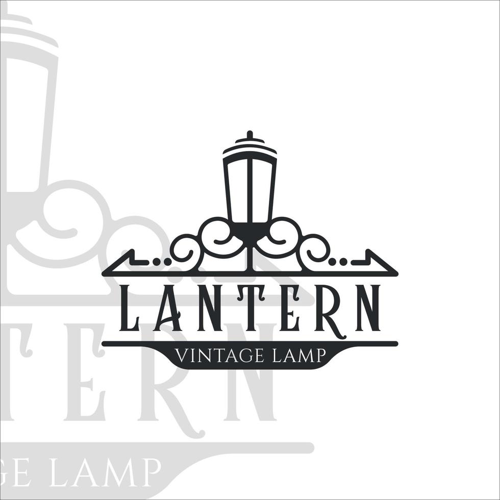 lanterne logo illustration vectorielle vintage modèle icône conception graphique, symbole de restaurant lampe rétro vecteur