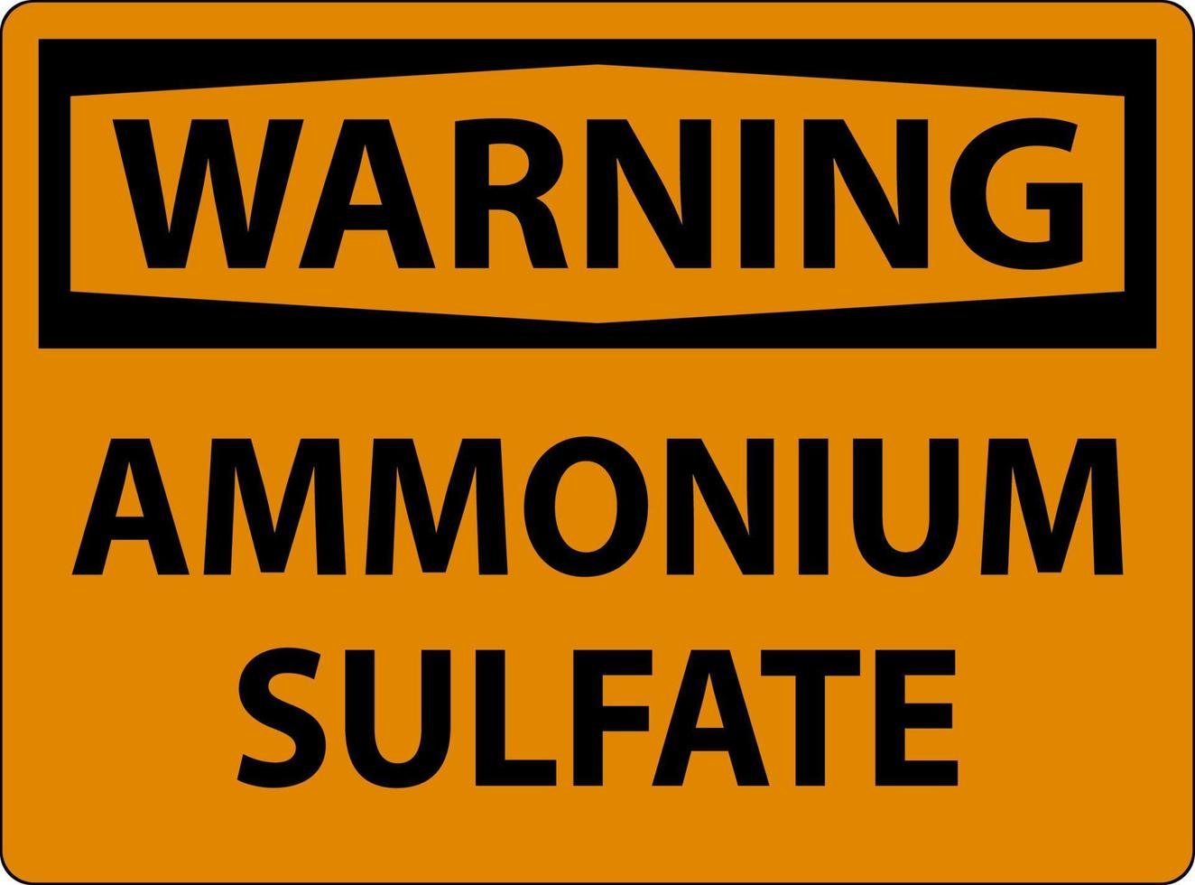 Signe de symbole de sulfate d'ammonium d'avertissement sur le fond blanc vecteur