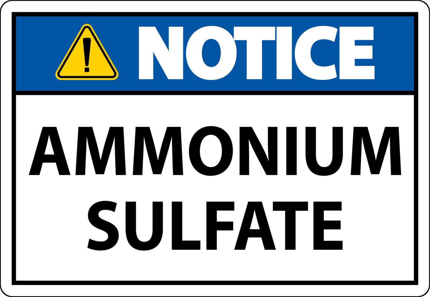 avis symbole de sulfate d'ammonium signe sur fond blanc vecteur