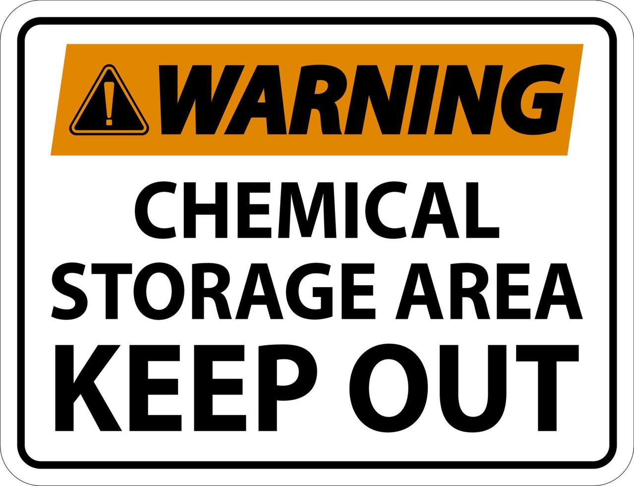 étiquette d'avertissement zone de stockage de produits chimiques vecteur