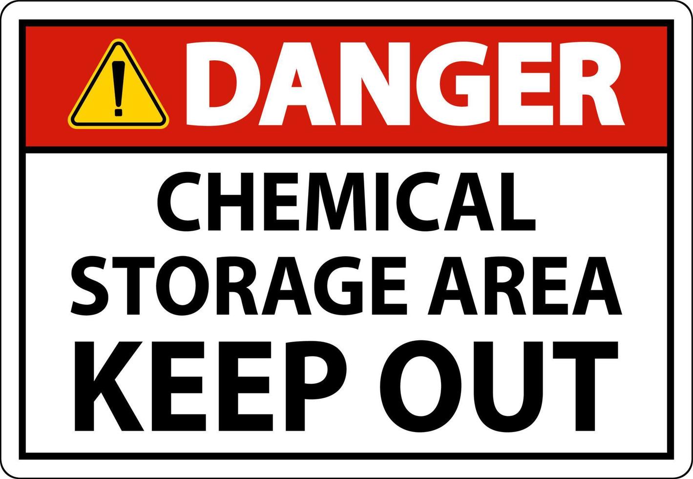 étiquette de danger zone de stockage de produits chimiques garder à l'écart vecteur