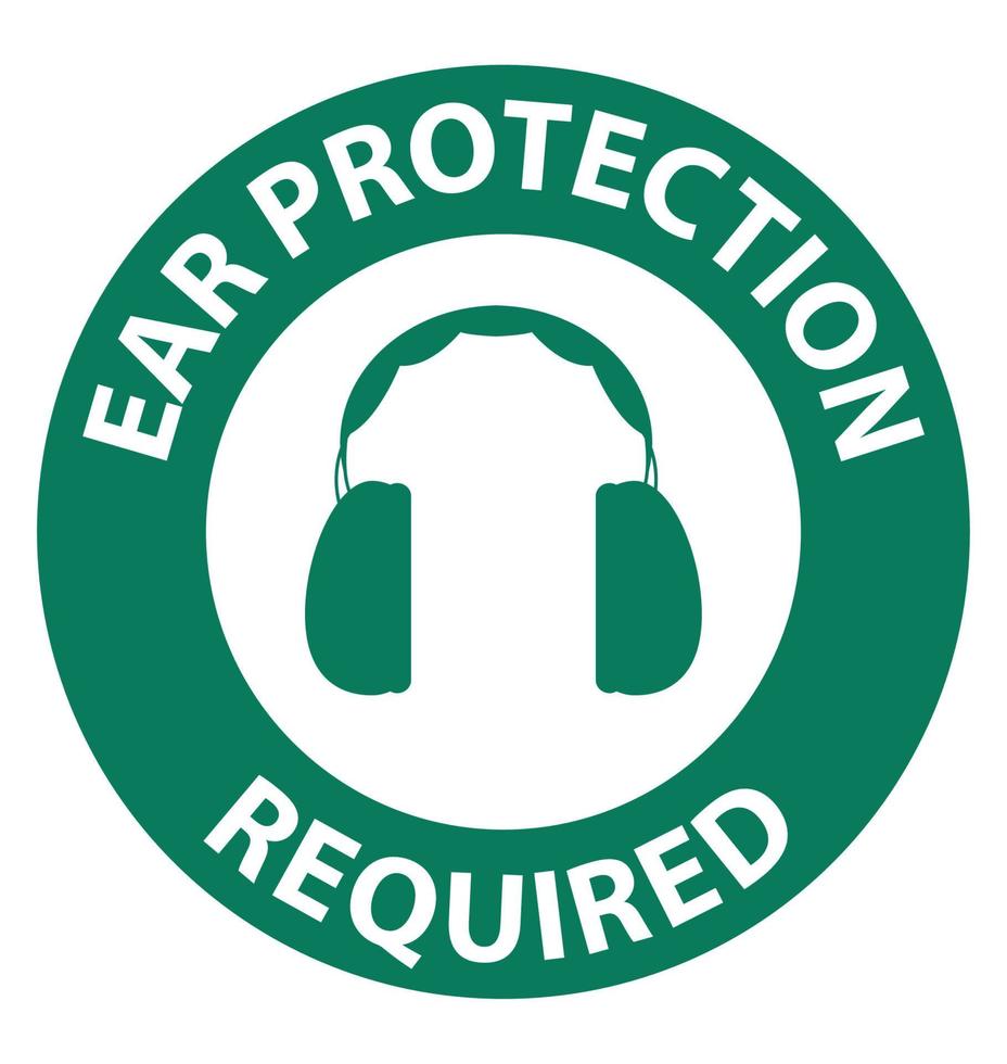 consignes de sécurité protection auditive requise signe sur fond blanc vecteur