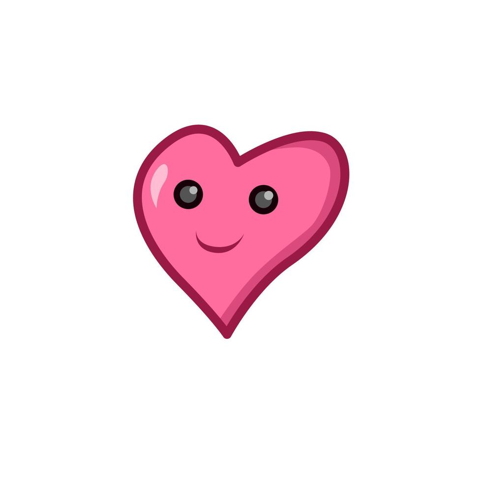 autocollant de dessin animé de coeur souriant. illustration de la saint valentin vecteur