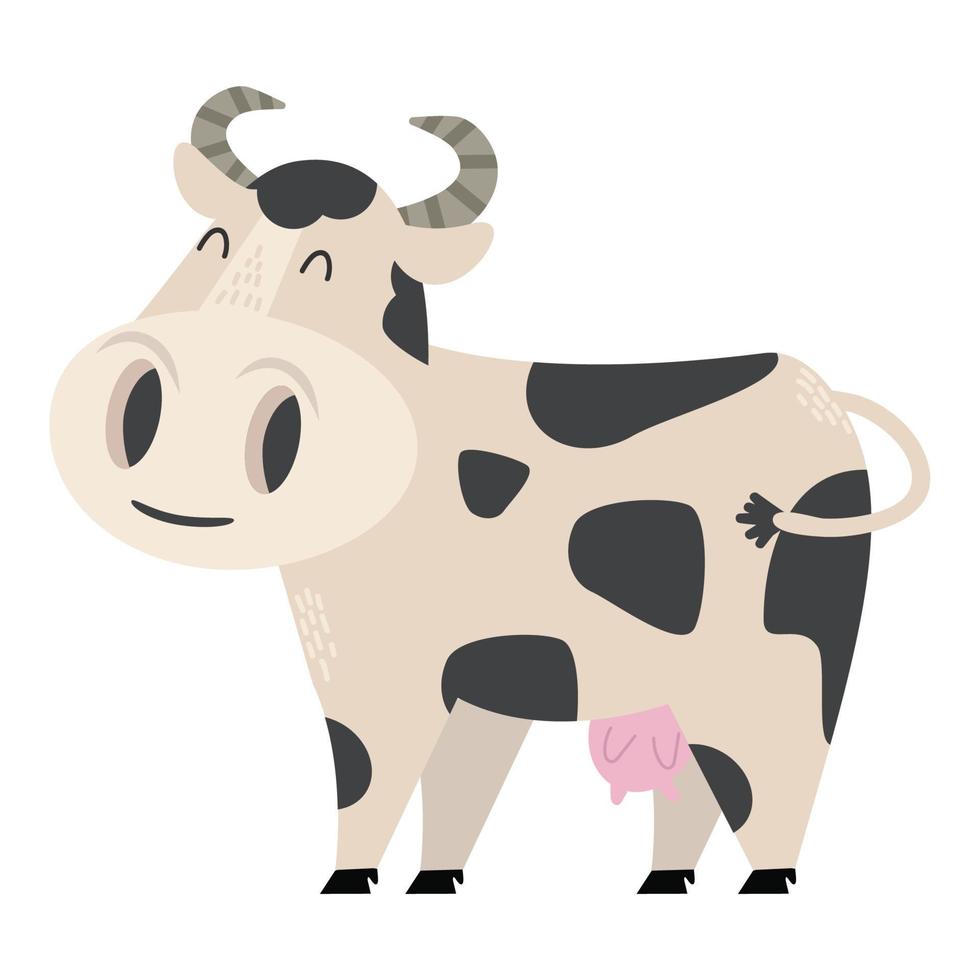 mignon, vache, isolé, vecteur, dessin animé vecteur