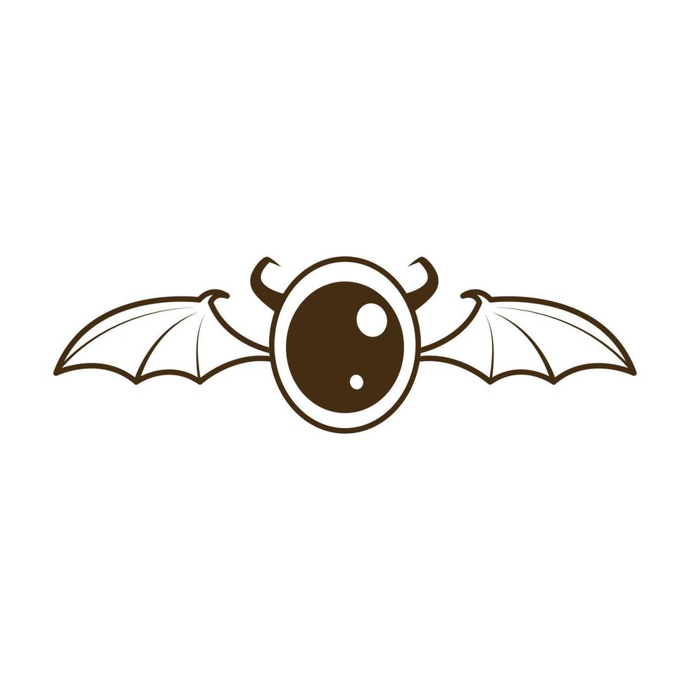 oeil monstre aile corne et ailes création de logo vecteur symbole graphique icône signe illustration idée créative