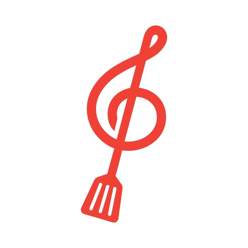 musical avec spatule restaurant logo vecteur symbole icône illustration de conception