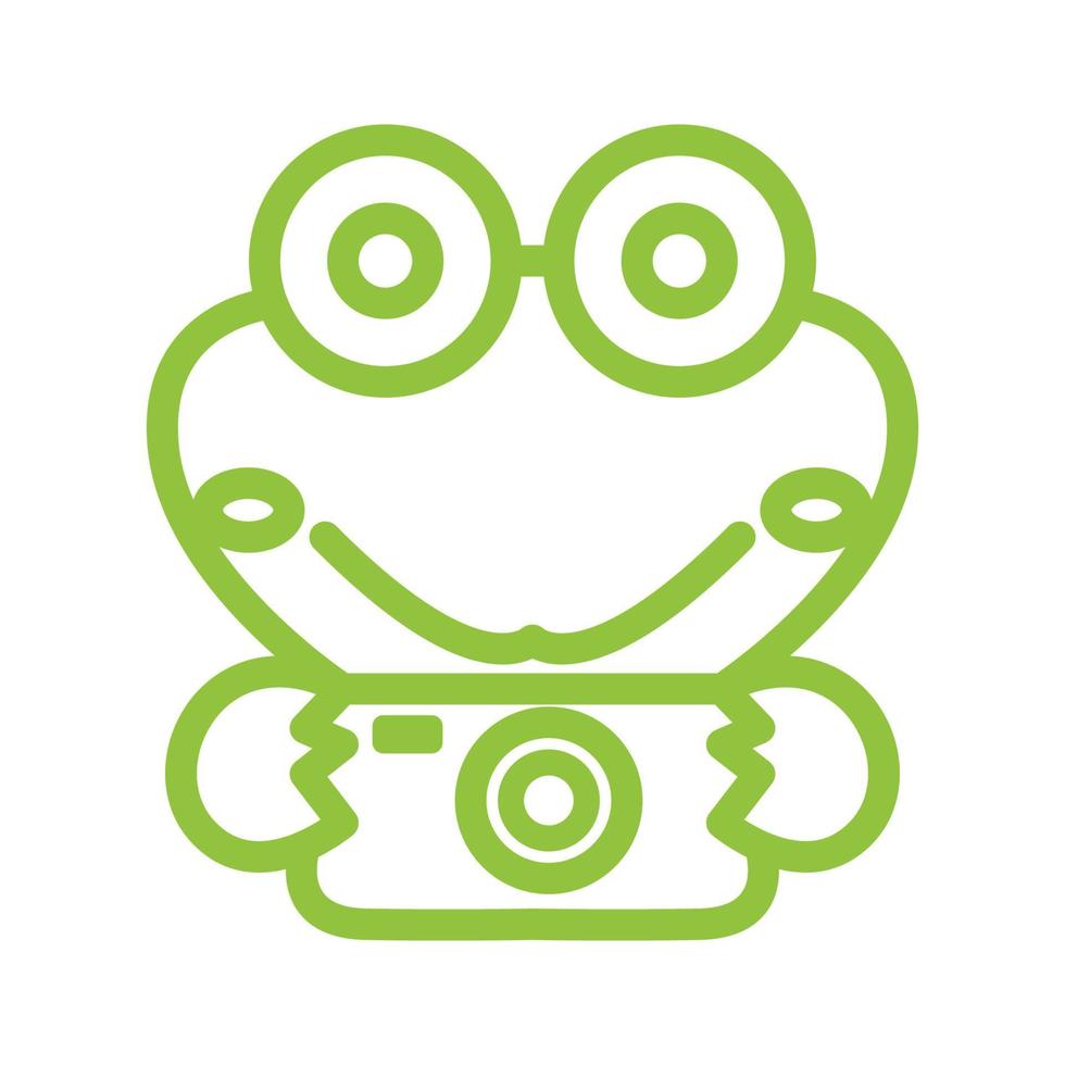 grenouille ou crapaud avec illustration vectorielle de caméra logo icône vecteur