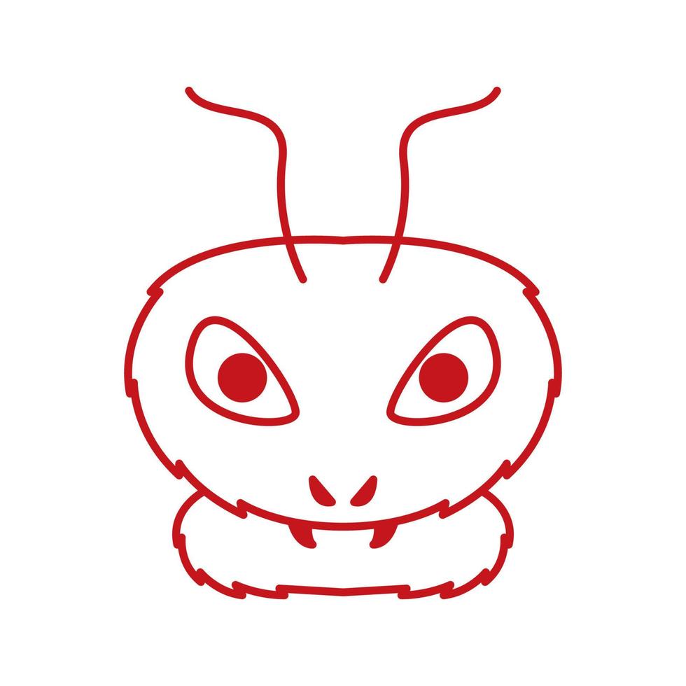 tête de fourmi rouge ligne moderne logo vector illustration design