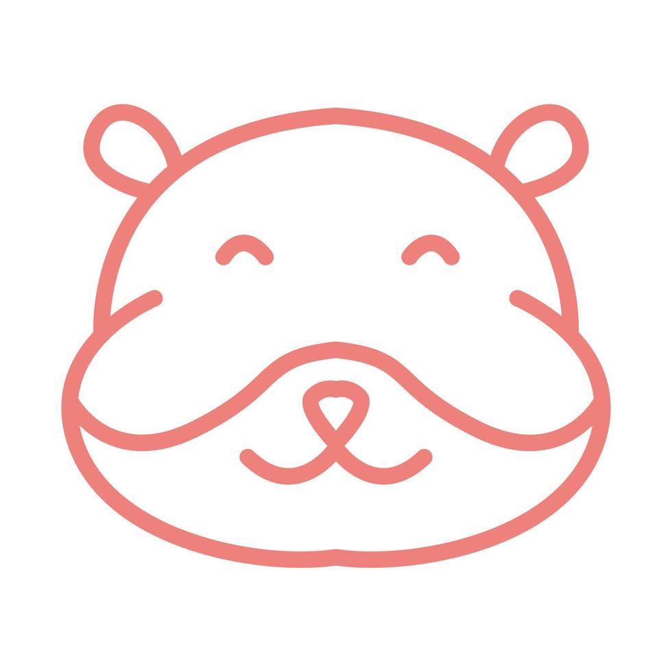 lignes tête hamster mignon logo vecteur icône illustration design