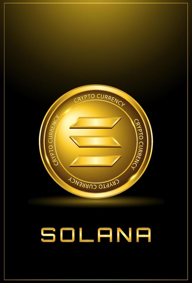 affiche de pièces de crypto-monnaie solana sol vecteur