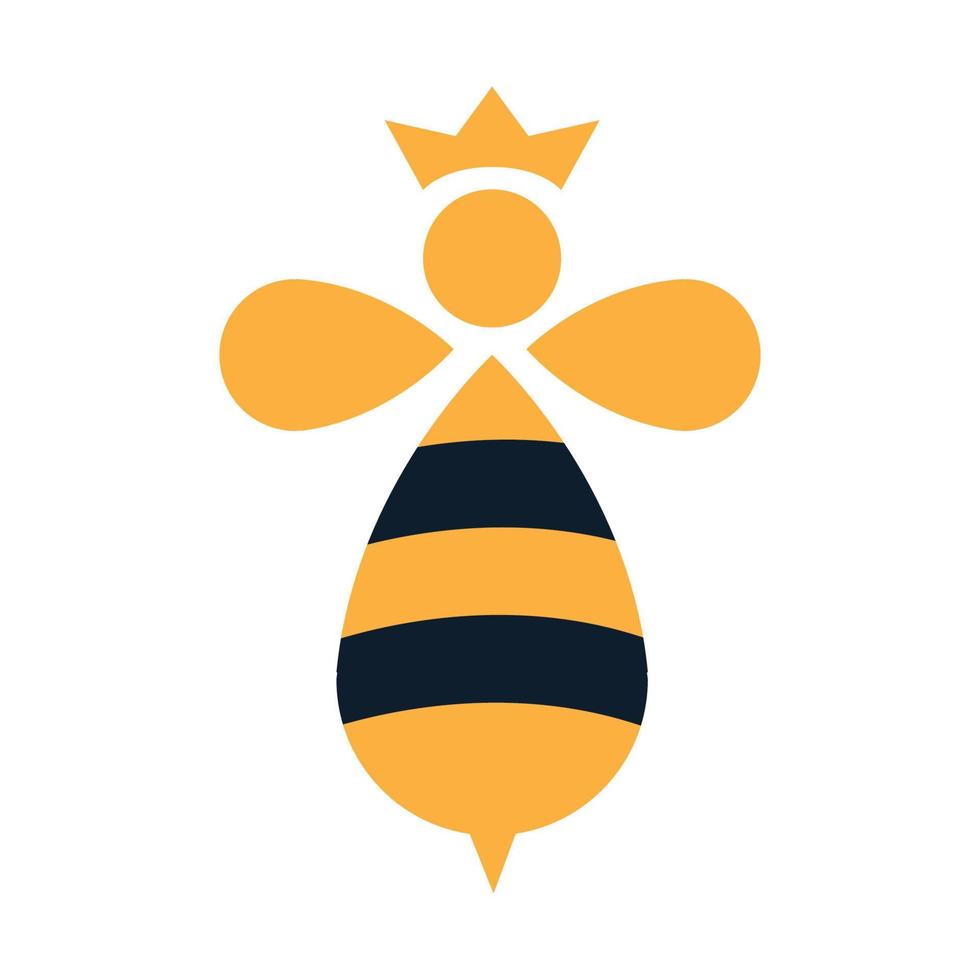 animal insecte abeille abstrait reine mignon logo vecteur icône illustration design