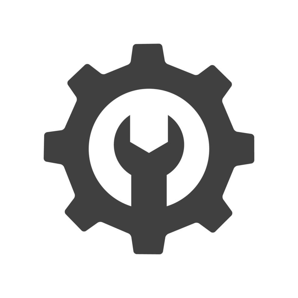pince avec engrenage services silhouette logo symbole icône illustration de conception graphique vectorielle vecteur