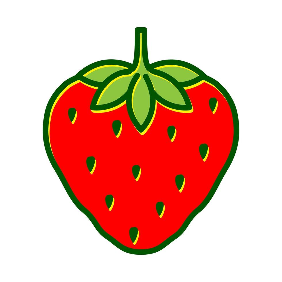 abstrait rouge fruits frais fraise logo symbole vecteur icône illustration design