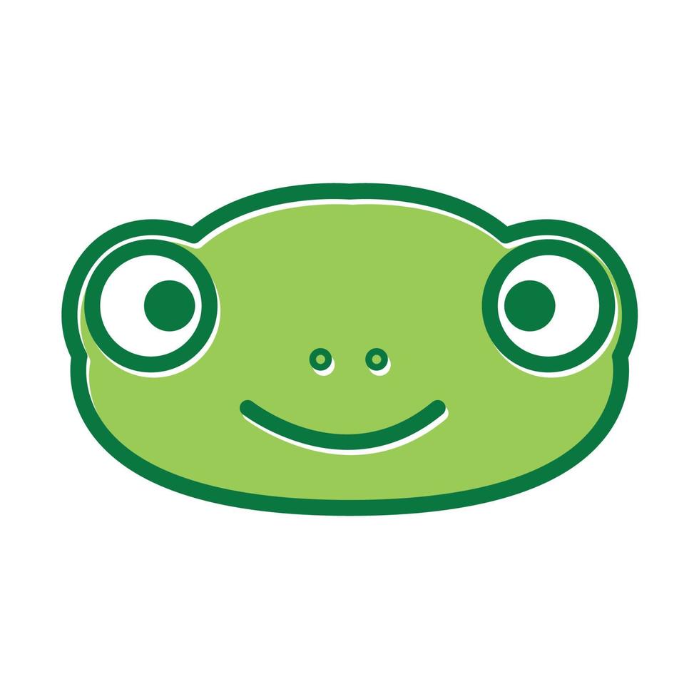 mignon sourire tête grenouille dessin animé logo symbole vecteur icône conception graphique illustration