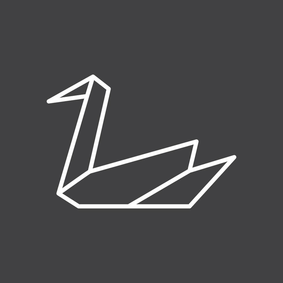 papier artisanat ligne oiseau animal cygne logo vecteur icône symbole conception graphique illustration