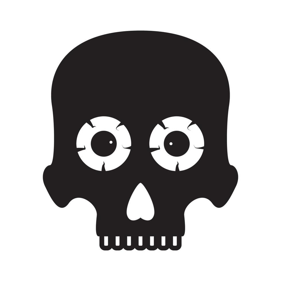 tête crâne avec yeux silhouette logo moderne design vecteur icône symbole illustration