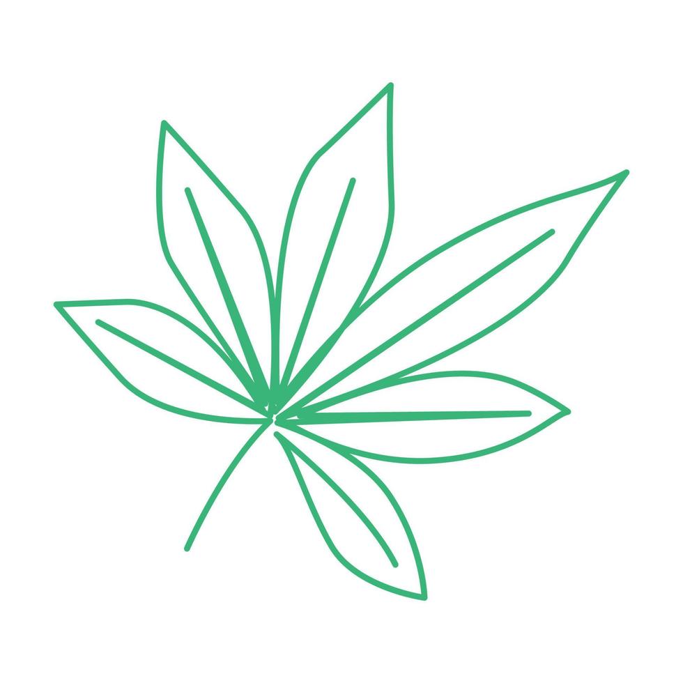 lignes vertes feuilles fraîches cassave logo symbole icône illustration de conception graphique vectorielle vecteur