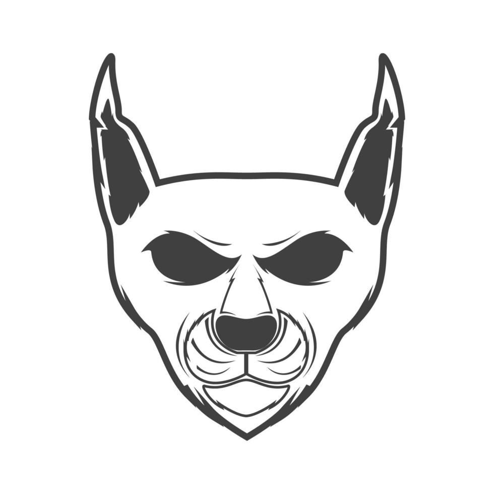 visage chat caracal effrayer logo design vecteur graphique symbole icône signe illustration idée créative