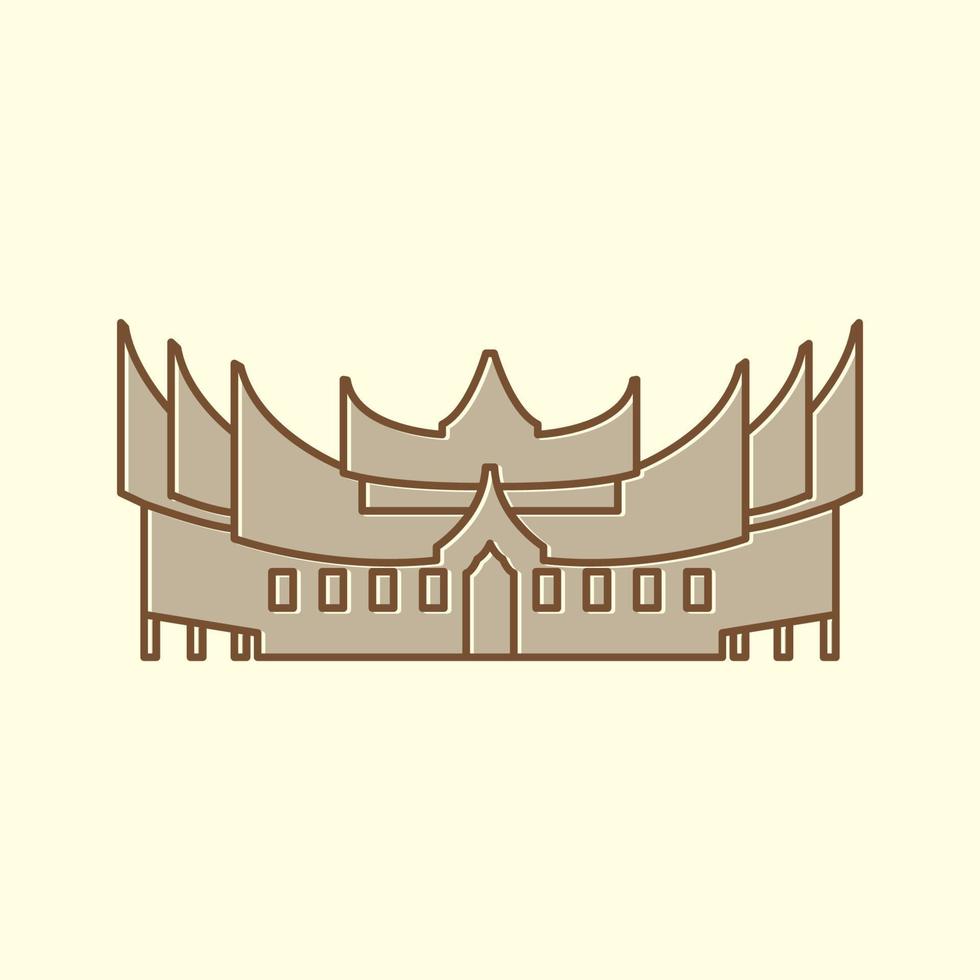 culture traditionnelle indonésienne maison logo vintage vecteur icône illustration de conception