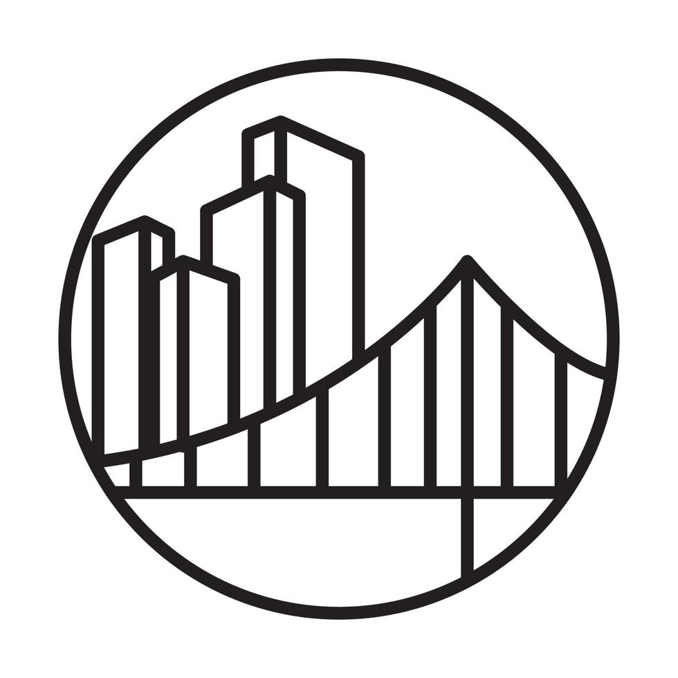lignes grand pont logo symbole vecteur icône illustration graphisme