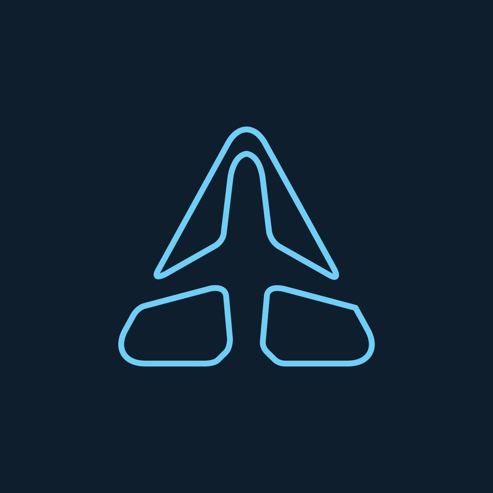 avion avec ligne triangle arrondi logo icône illustration vectorielle conception vecteur