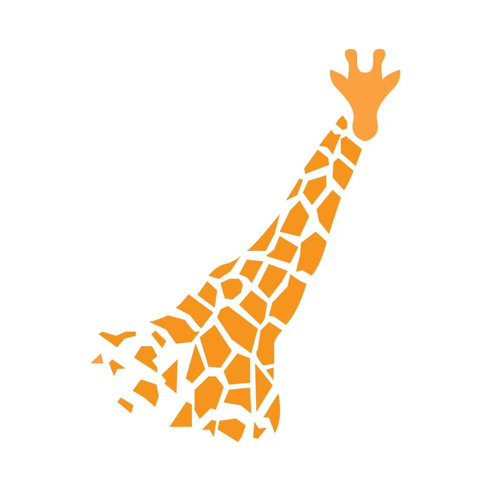 tête orange animal long girafe logo vecteur symbole icône design illustration