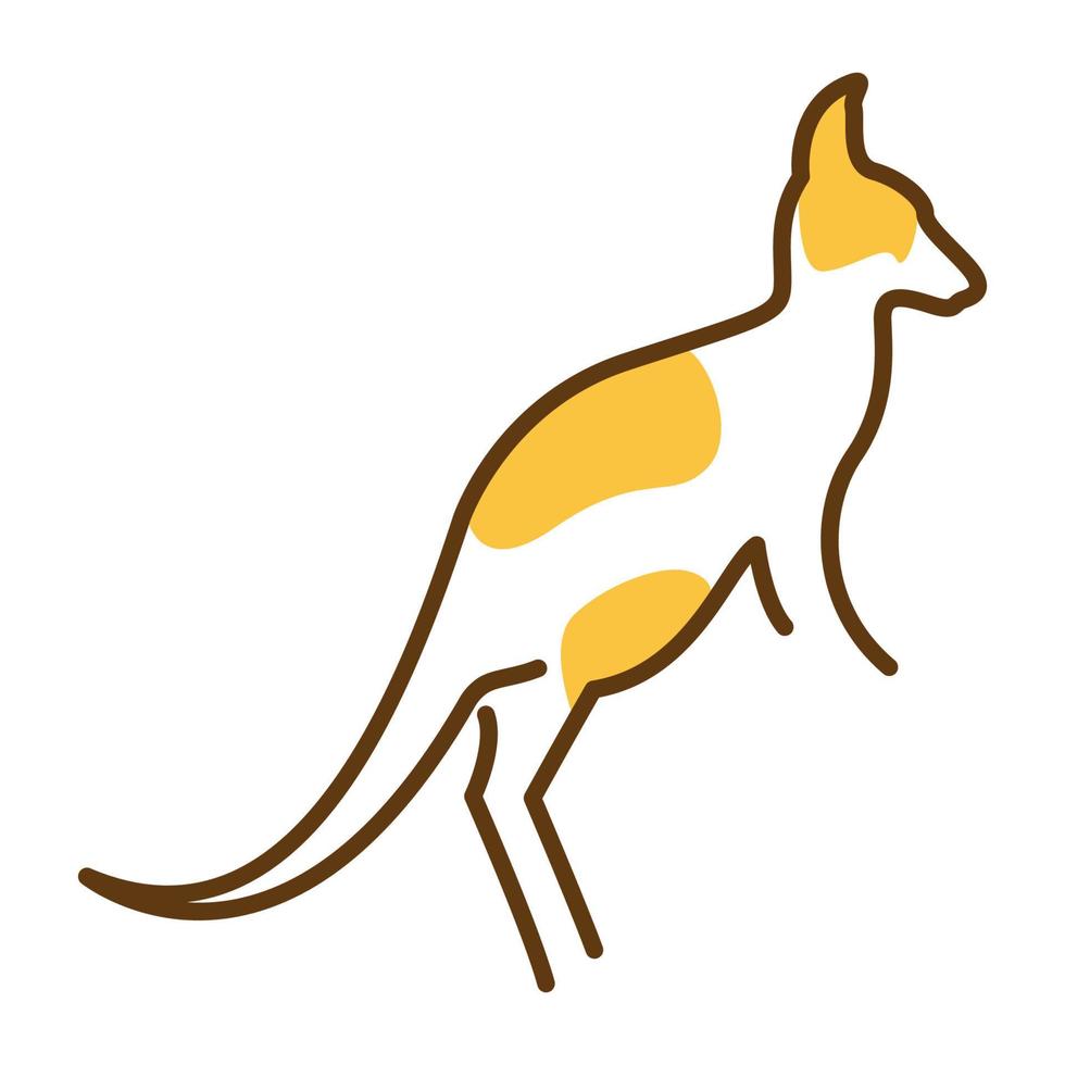 dessin au trait coloré kangourou logo vecteur symbole icône conception graphique illustration