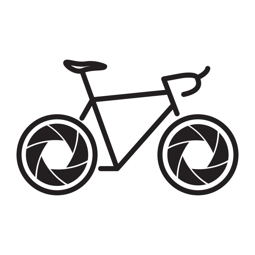 vélo avec obturateur caméra logo vecteur symbole icône design illustration