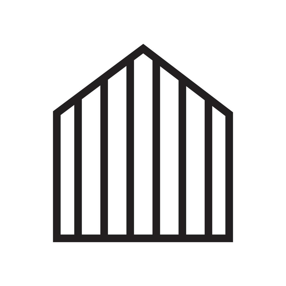 maison avec ligne prison logo design vecteur graphique symbole icône signe illustration idée créative