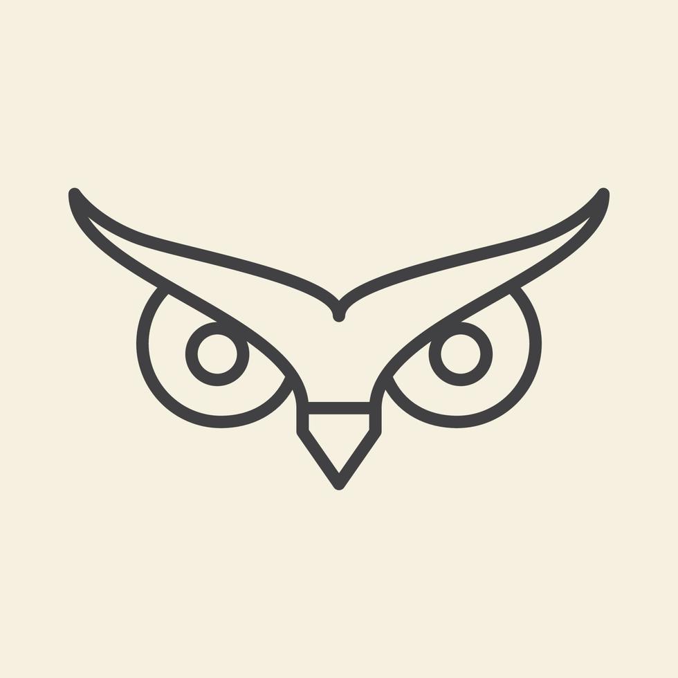 moderne simple nuit animal hibou yeux ligne logo symbole icône vecteur conception graphique illustration