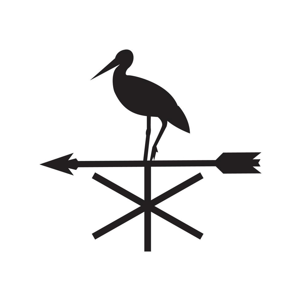 oiseau flamant rose avec flèches logo symbole icône vecteur conception graphique illustration idée créative