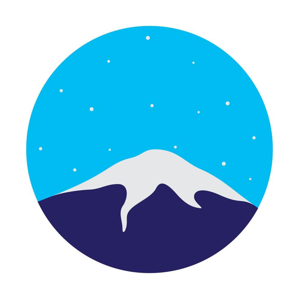 montagne bleue colorée avec neige logo design vecteur symbole graphique icône signe illustration idée créative