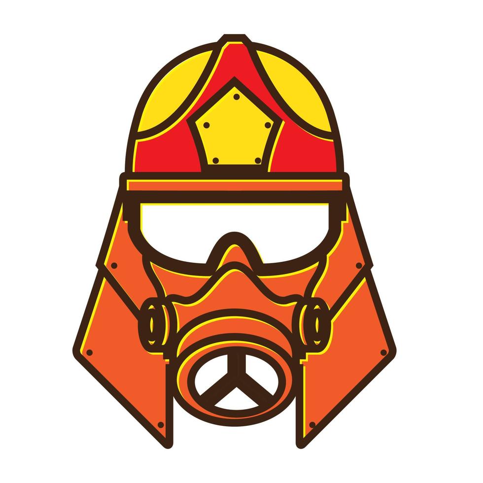 pompier abstrait avec logo de masque de fumée vecteur