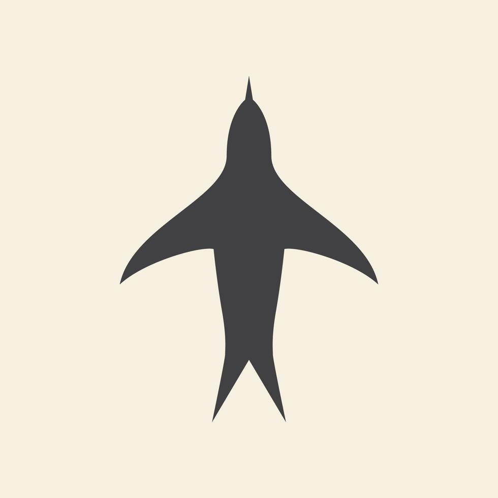silhouette oiseau hirondelle mouche simple logo symbole icône vecteur conception graphique illustration